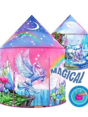 Magical Unicorn Play Castle Tent - Pink and Blue - BNWOT